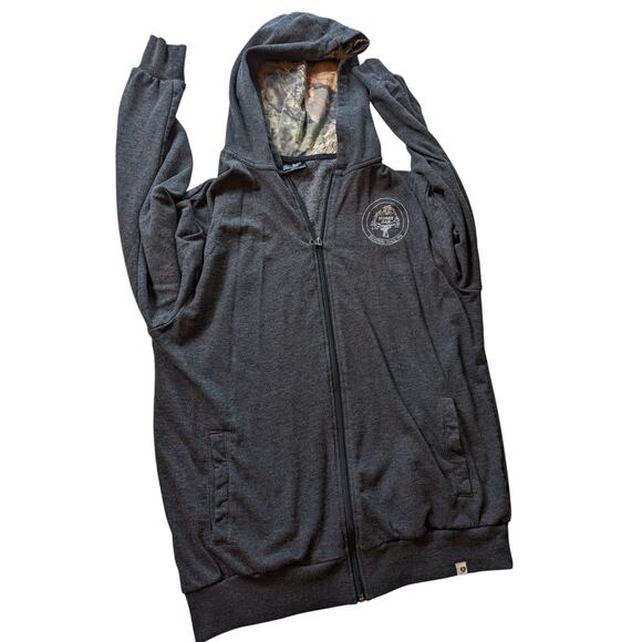 Mossy Oak Hoodie Men Large Camo Zip Outdoor Pullover Jacket Hiking Sweatshirt - Picture 4 of 16